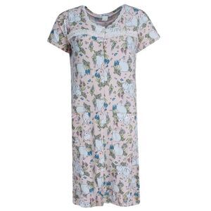 Miss Lillian Women's Floral Bunny Ruffle Short Sleeve Sleep Gown